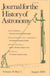 JOURNAL FOR THE HISTORY OF ASTRONOMY杂志封面